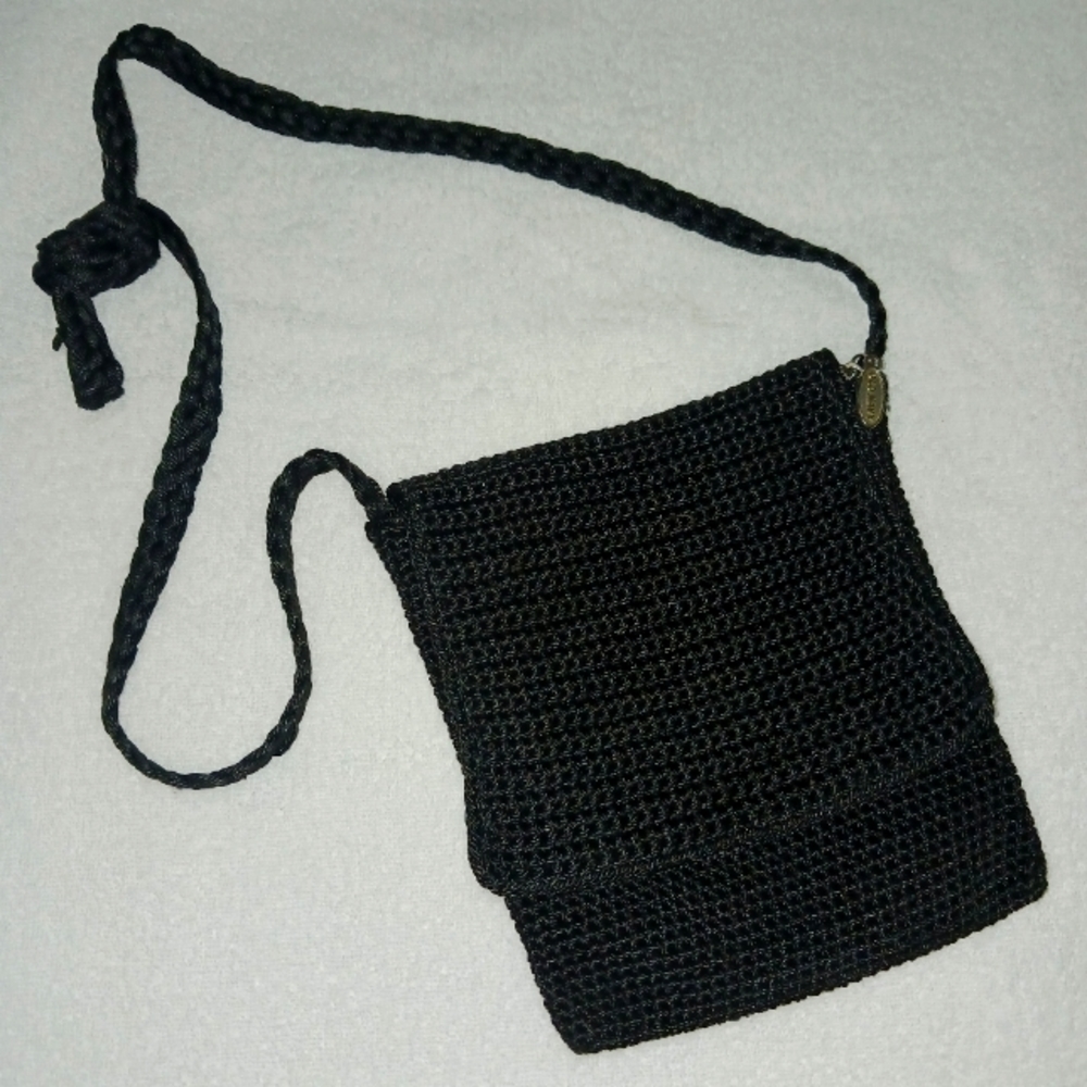 OLD NAVY Black Crochet Crossbody Purse